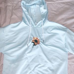 blue sunflower lightweight hoodie